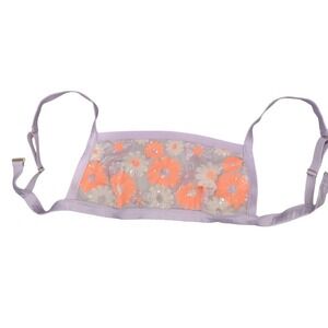 Aerie Lavender Purple Floral Sequin Mesh Bandeau Bralette  Adjustable Straps-L